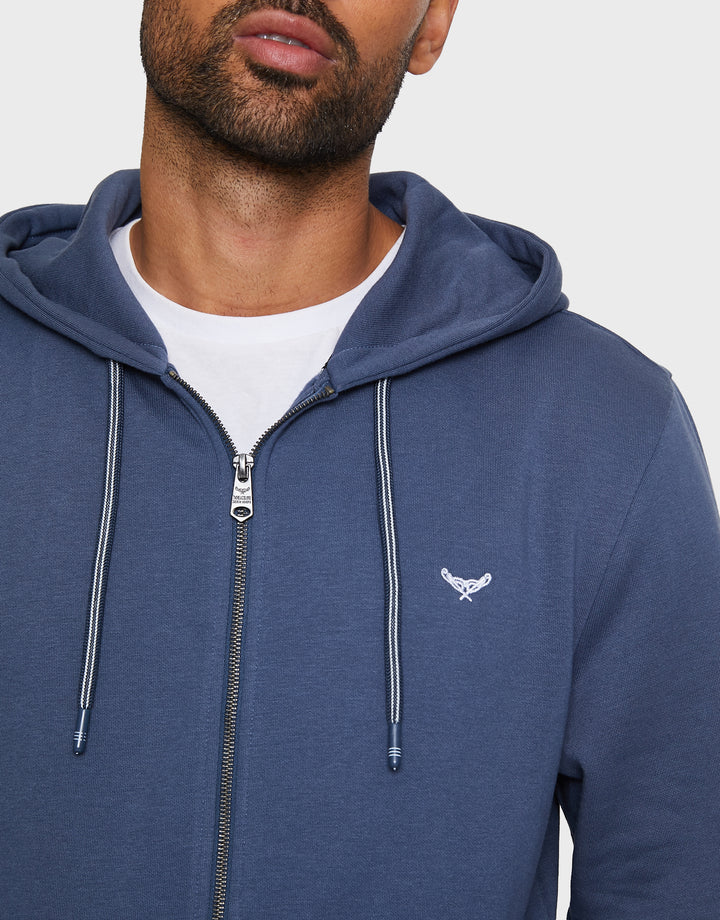 Denim Blue Zip-Through Hoodie