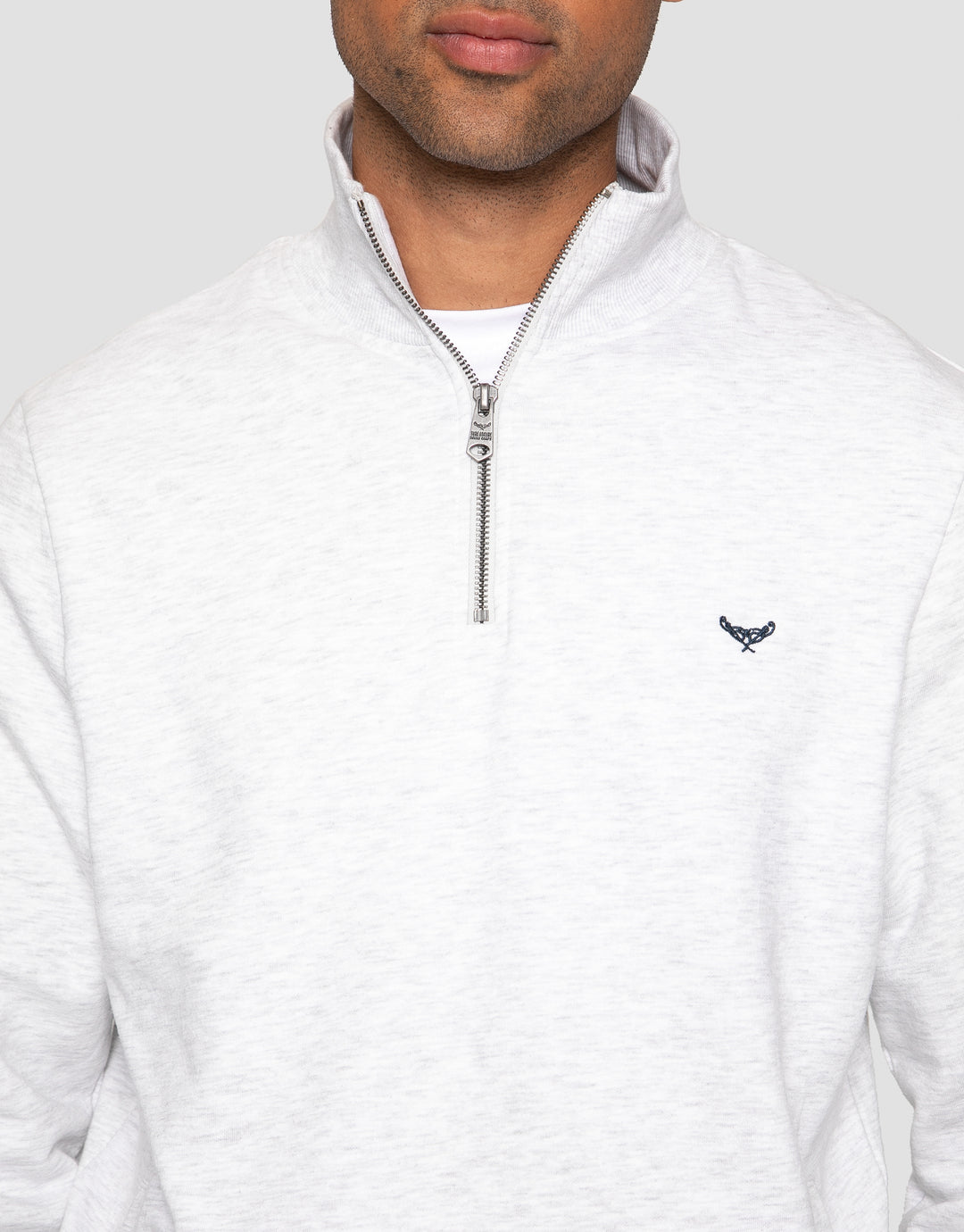 Ecru Marl Quarter Zip Sweatshirt