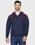 Navy Colourblock Zip-Through Hoodie