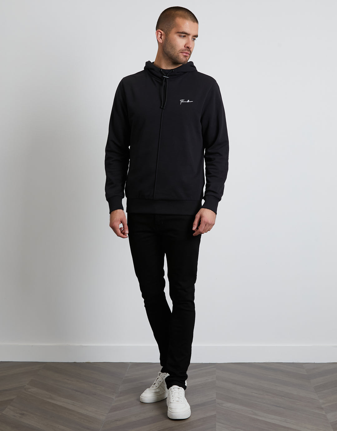 Black Script Pullover Hoodie