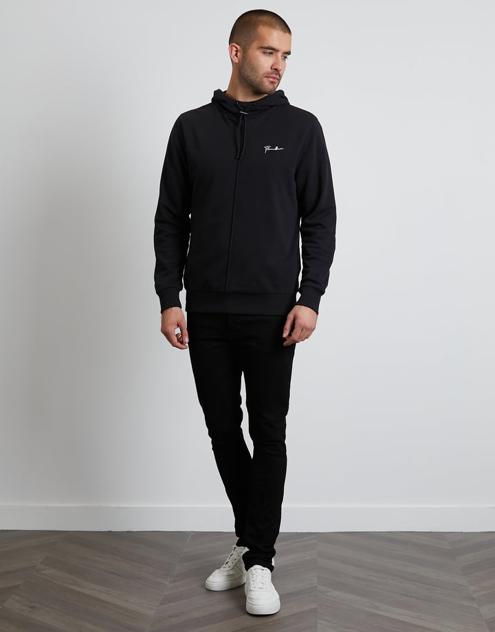 Black Script Pullover Hoodie