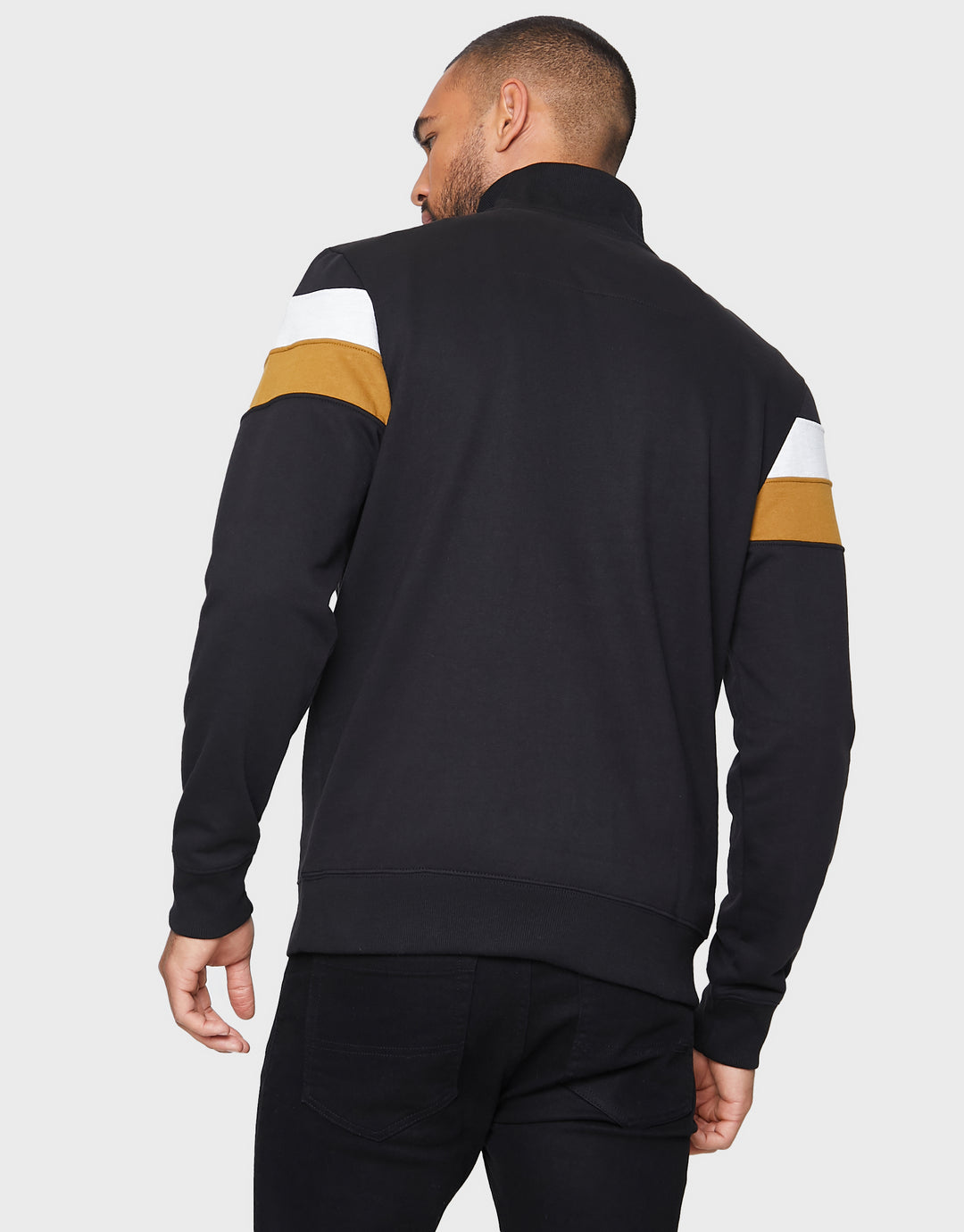 Black Stripe Quarter-Zip Jumper