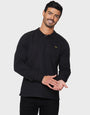 Black Long Sleeve Fleece Polo Shirt