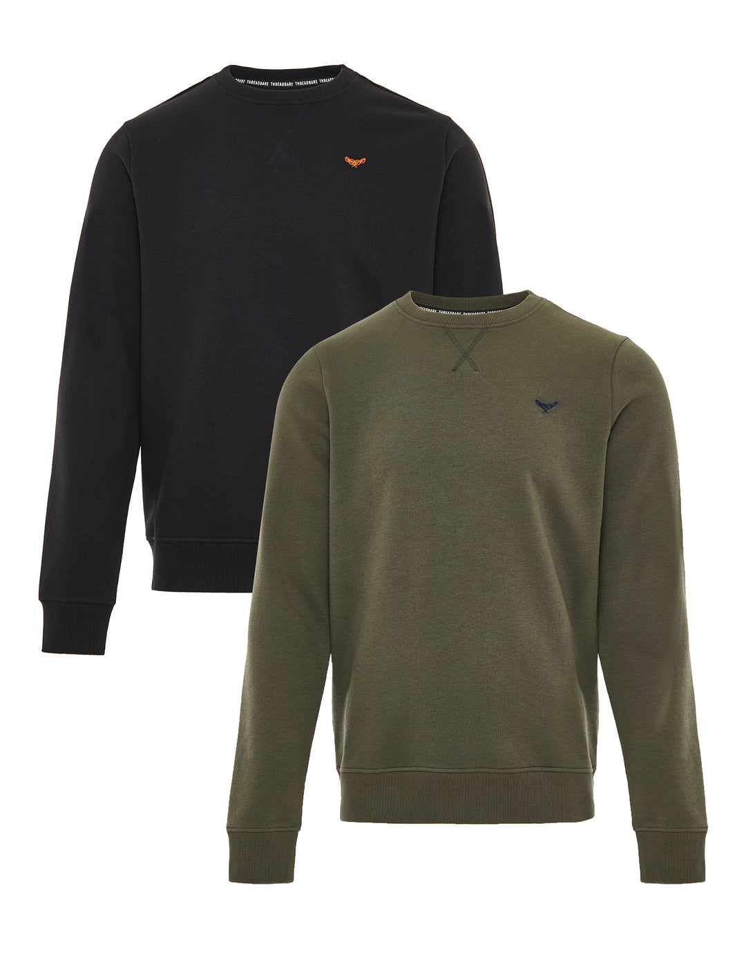 Black & Khaki Crew Neck Sweatshirts (2 Pack)