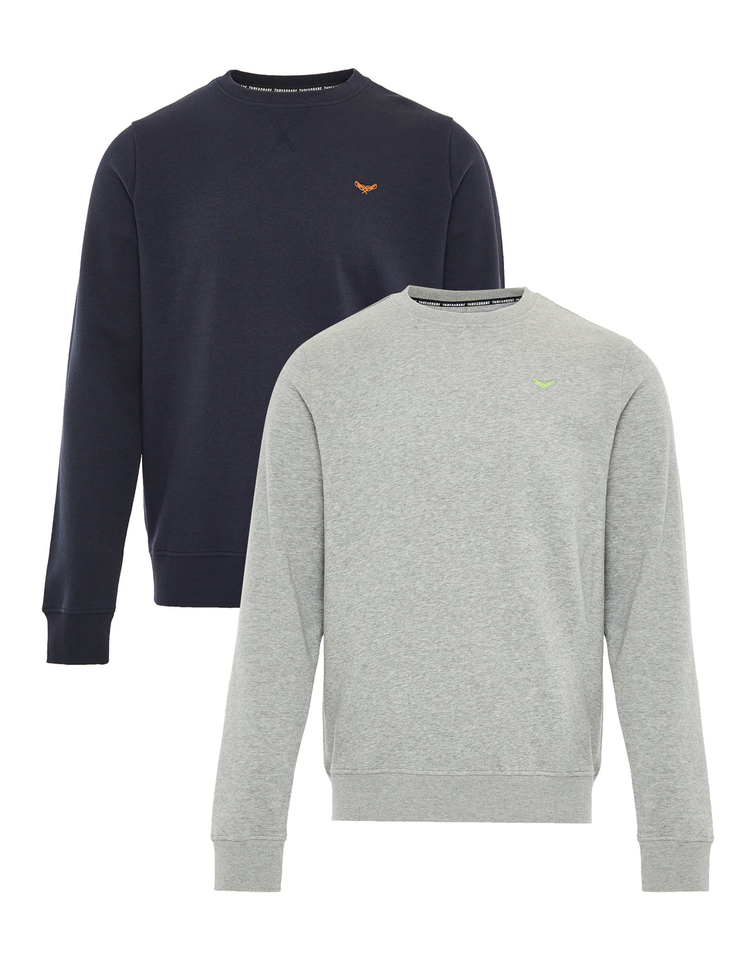 Navy & Grey Marl Crew Neck Sweatshirts (2 Pack)