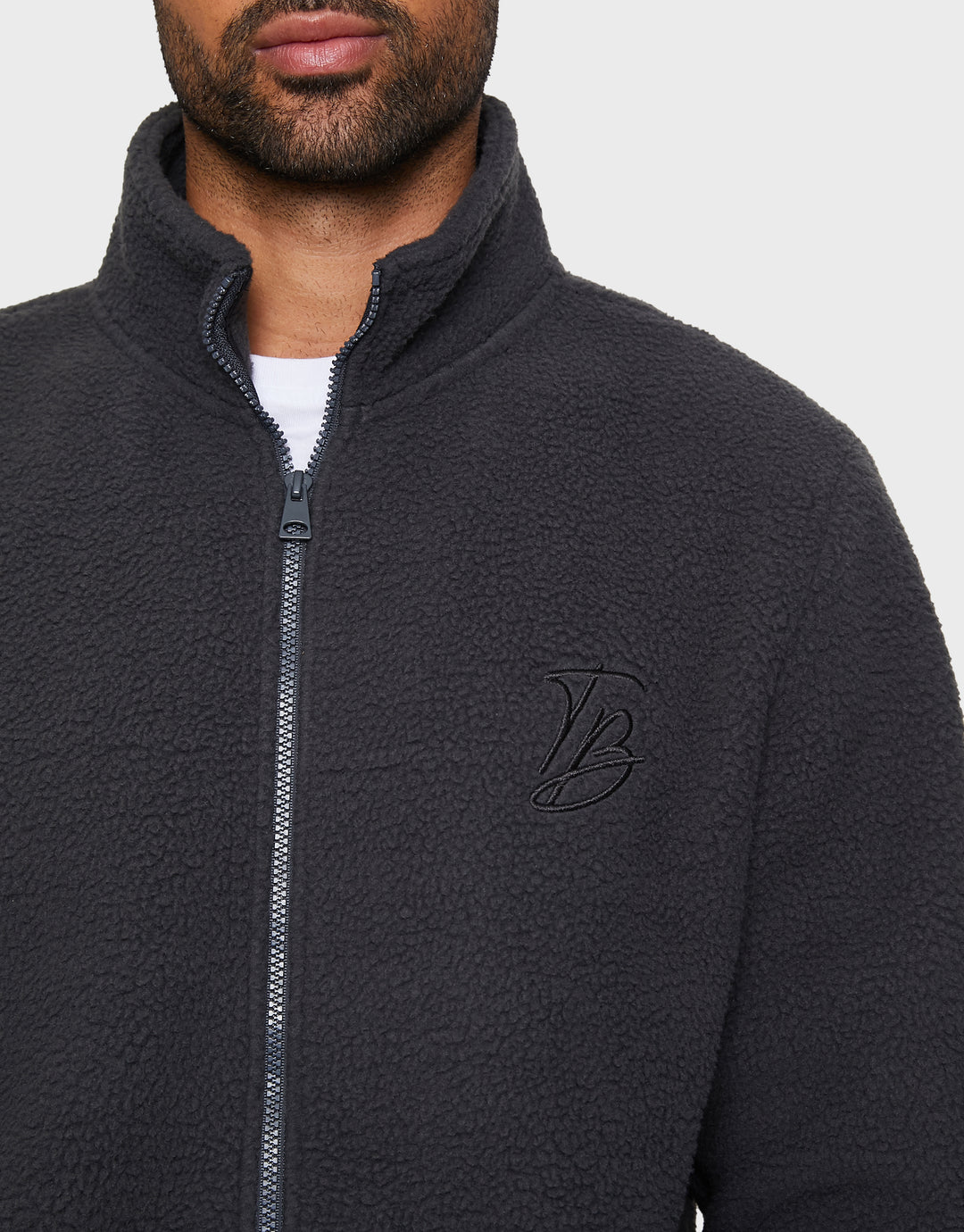 Charcoal Grey Faux Borg Jacket