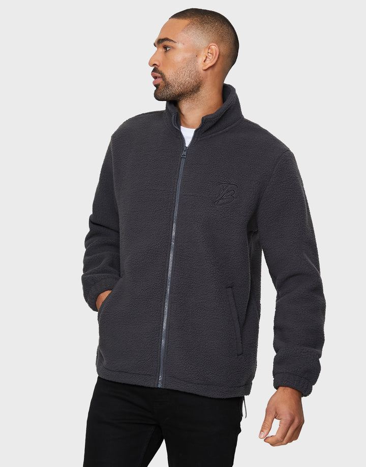Charcoal Grey Faux Borg Jacket