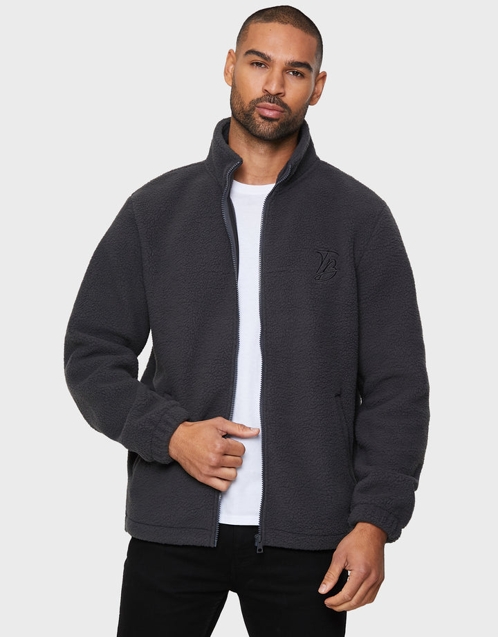 Charcoal Grey Faux Borg Jacket