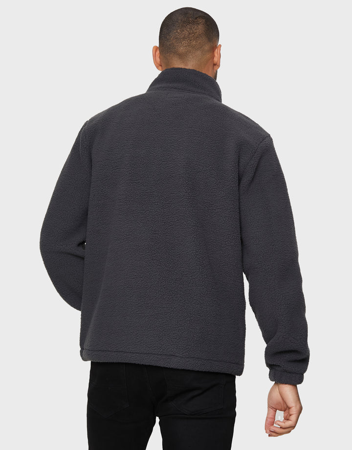 Charcoal Grey Faux Borg Jacket