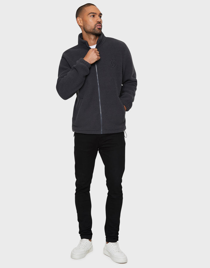 Charcoal Grey Faux Borg Jacket