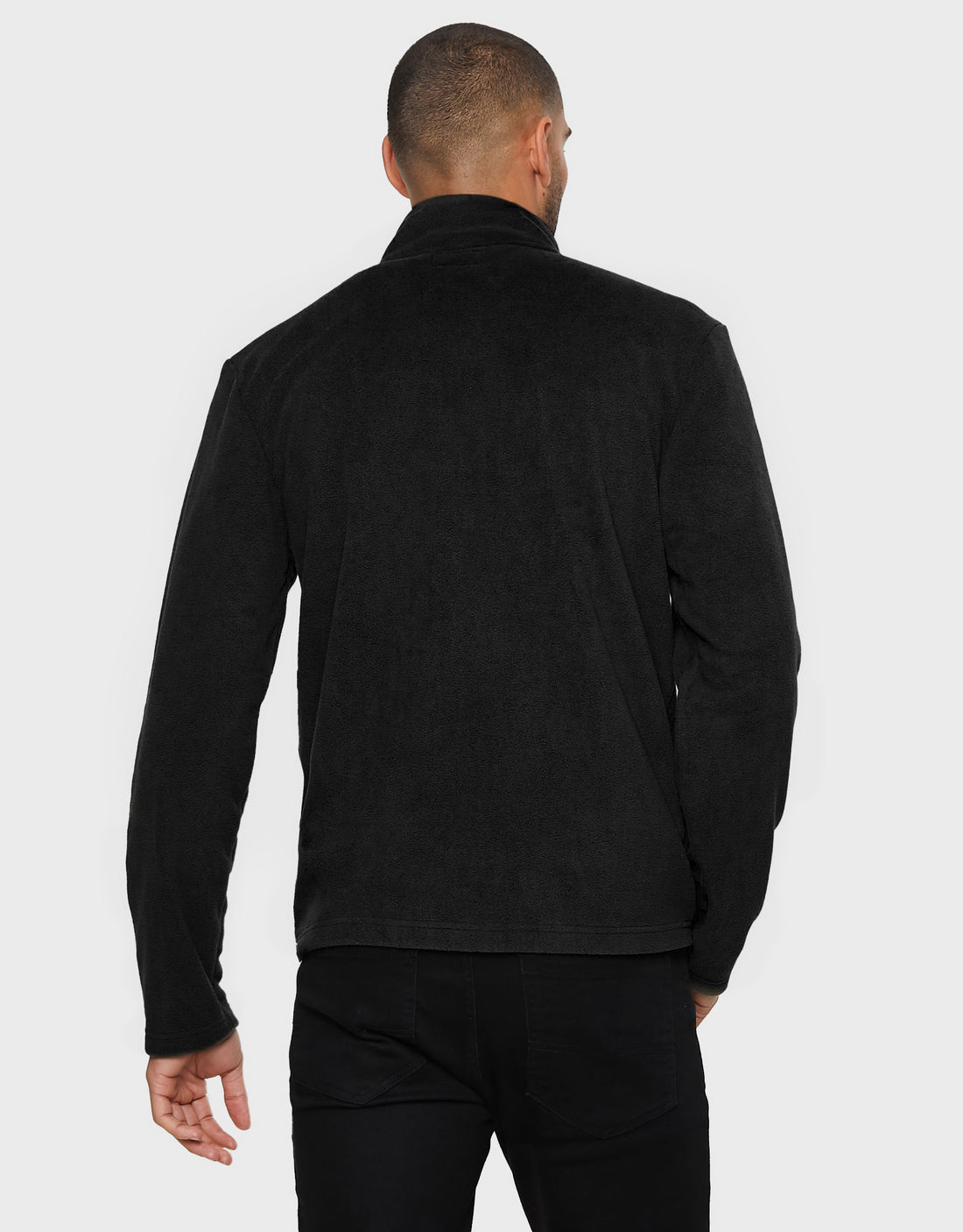 Men's Black Classic Full Zip Fleece Jacket – Threadbare