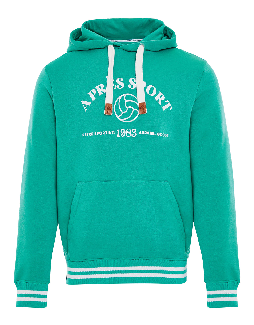 Turquoise Varsity Hoodie with Kangaroo Pocket