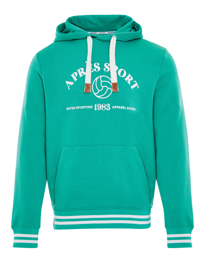 Turquoise Varsity Hoodie with Kangaroo Pocket
