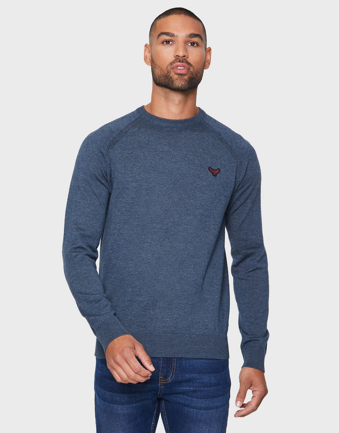 Denim Twist Knitted Jumper