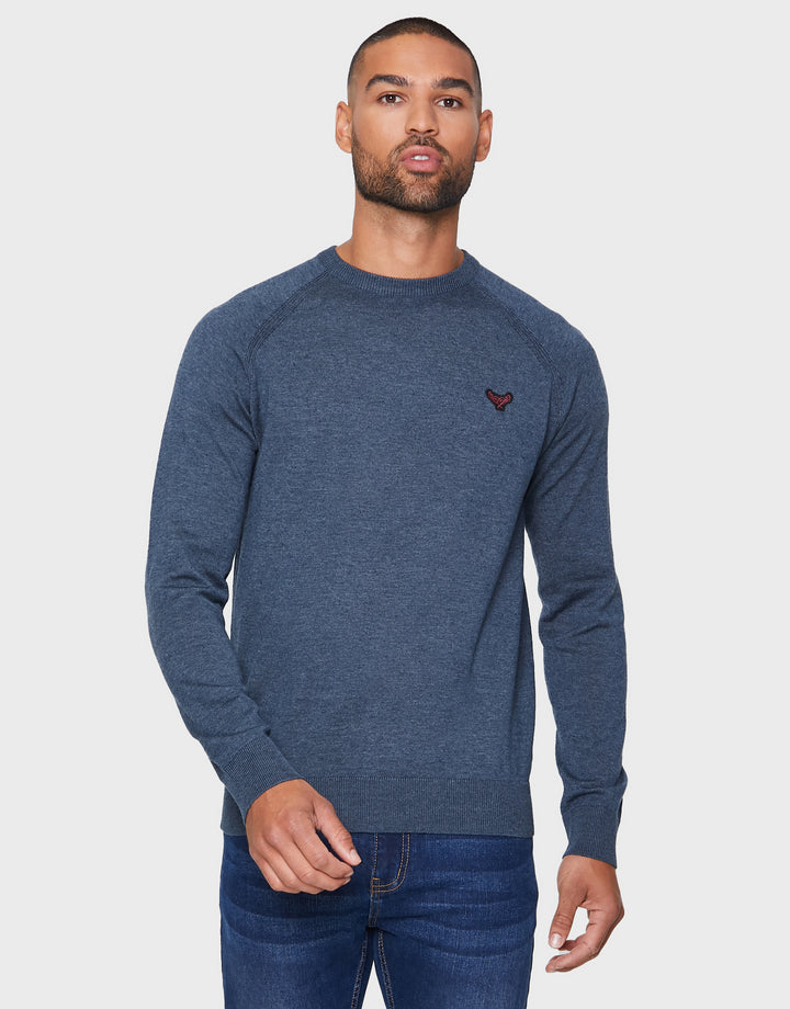 Denim Twist Knitted Jumper