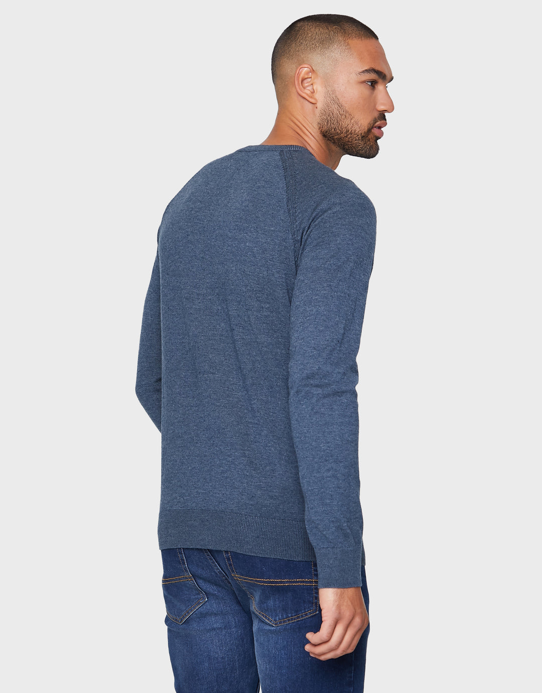 Denim Twist Knitted Jumper