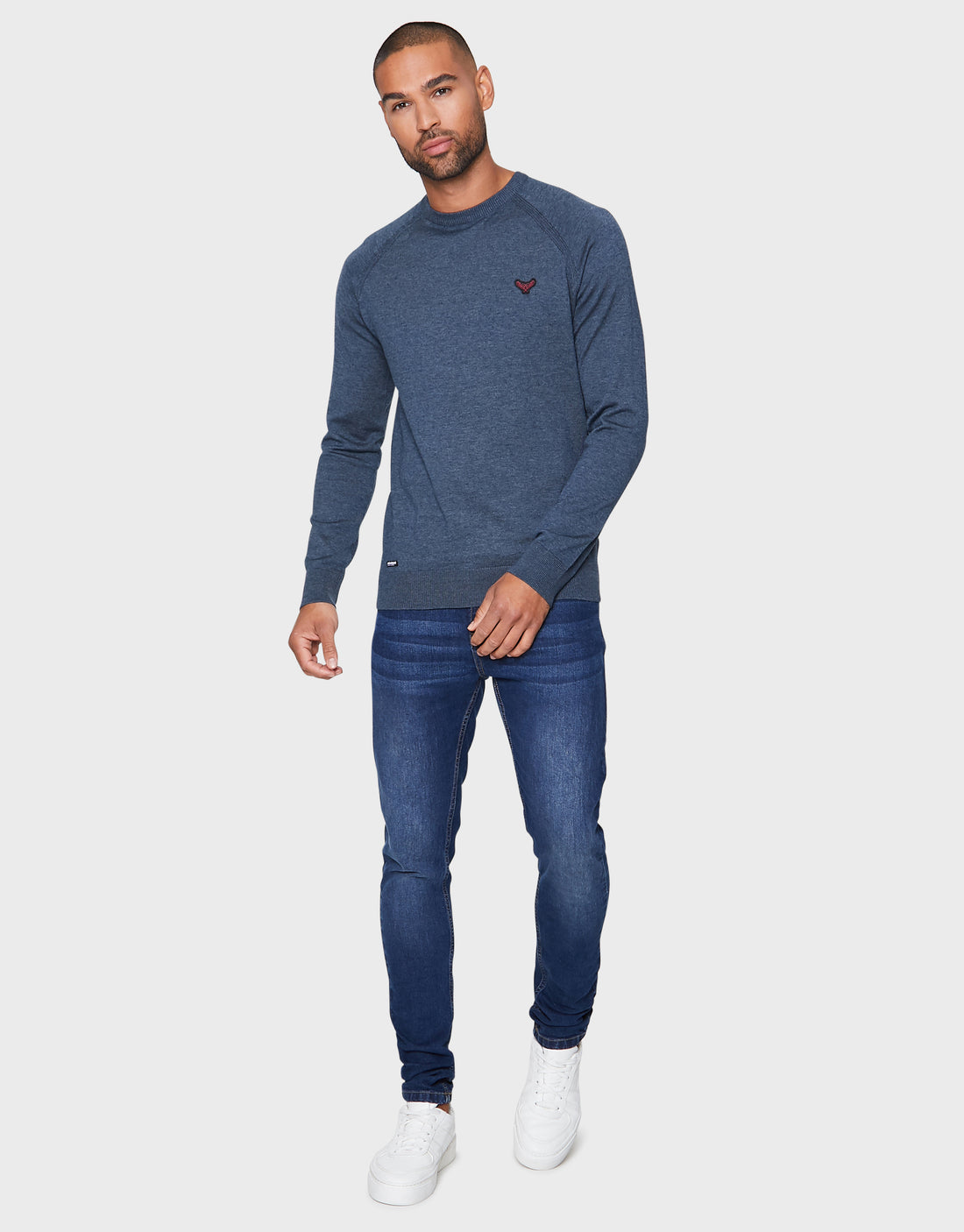 Men's Denim Twist Knitted Jumper – Threadbare