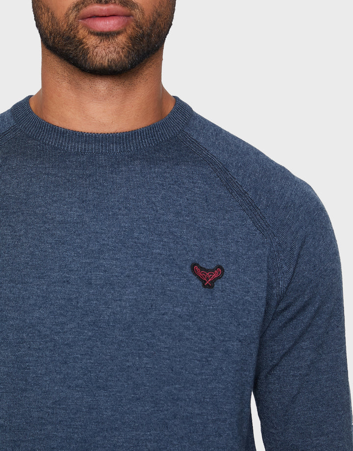 Denim Twist Knitted Jumper