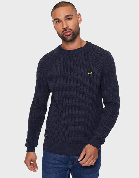 Men's Navy Knitted Jumper – Threadbare