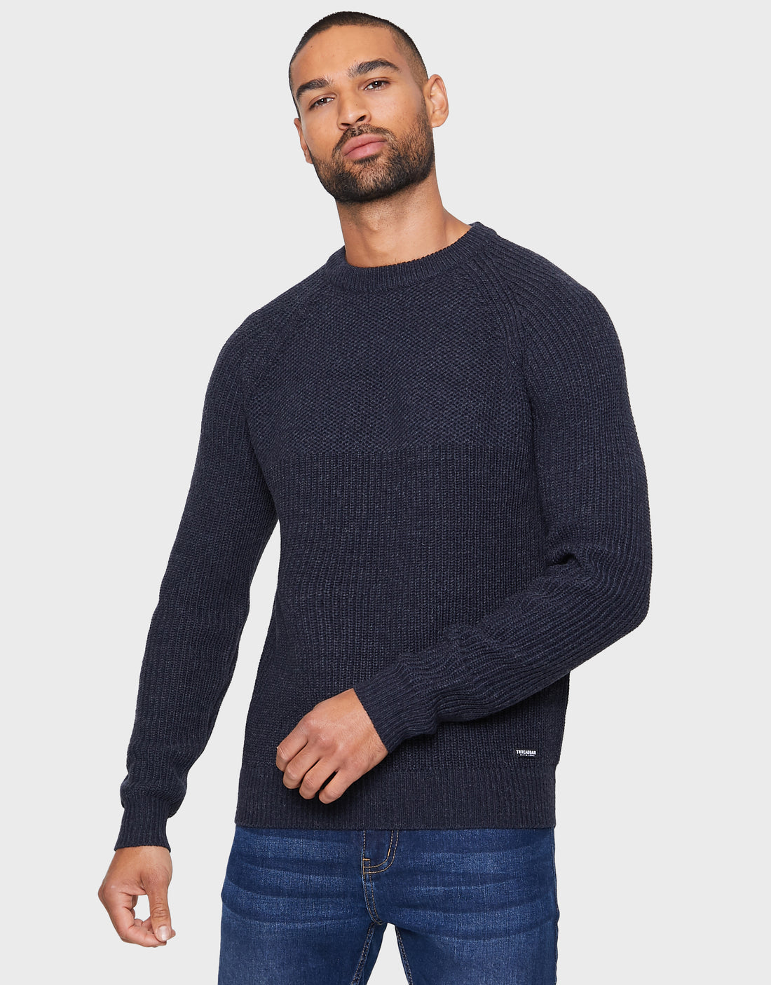 Men's Navy Crew Neck Jumper – Threadbare