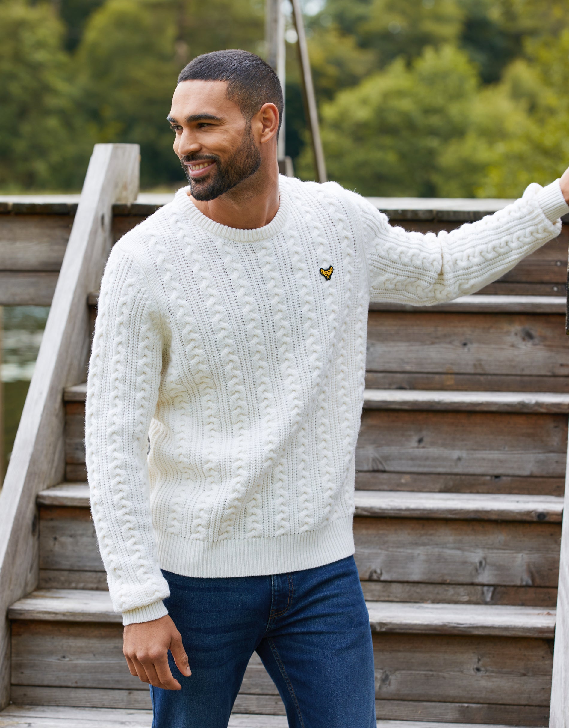 Men's burgundy cable knit jumper sale