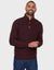 Burgundy Button Up Funnel Neck Jumper