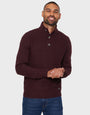 Burgundy Button Up Funnel Neck Jumper