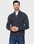 Blue Open Button Turtleneck Jumper