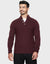 Burgundy Open Button Turtleneck Jumper
