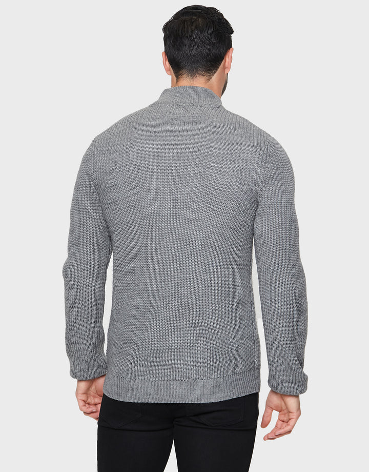 Grey Quarter Zip Jumper