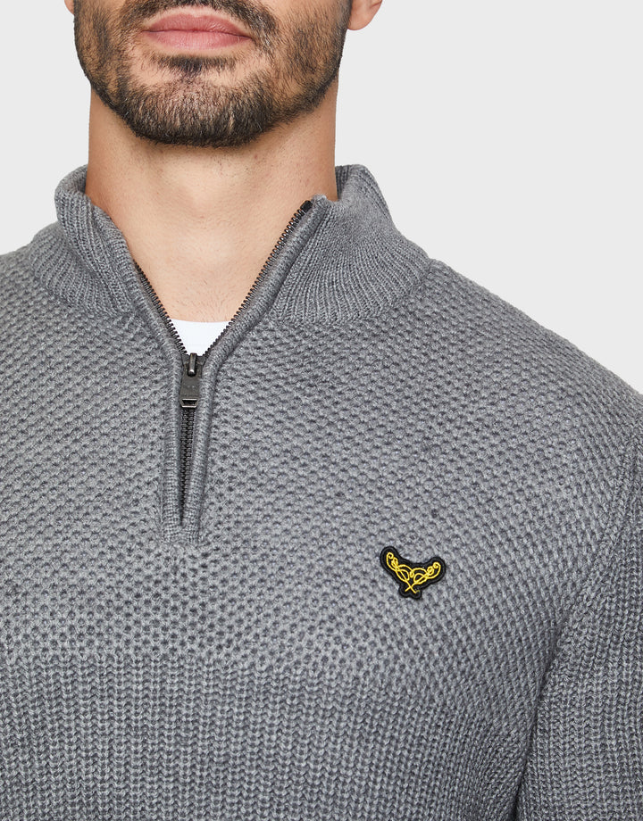 Grey Quarter Zip Jumper