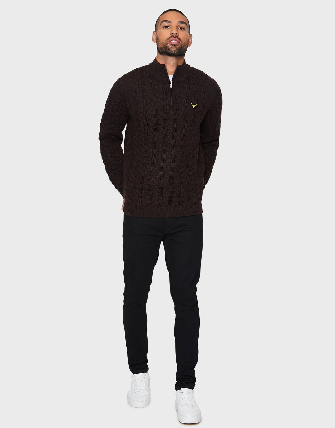 Chocolate Brown Quarter Zip Jumper