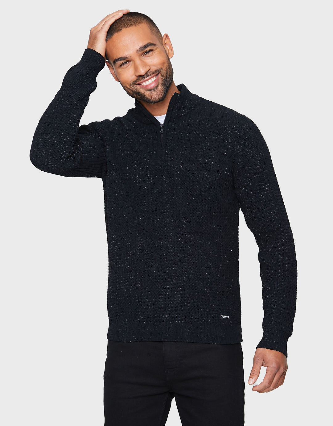 Jet Black Quarter Zip Jumper