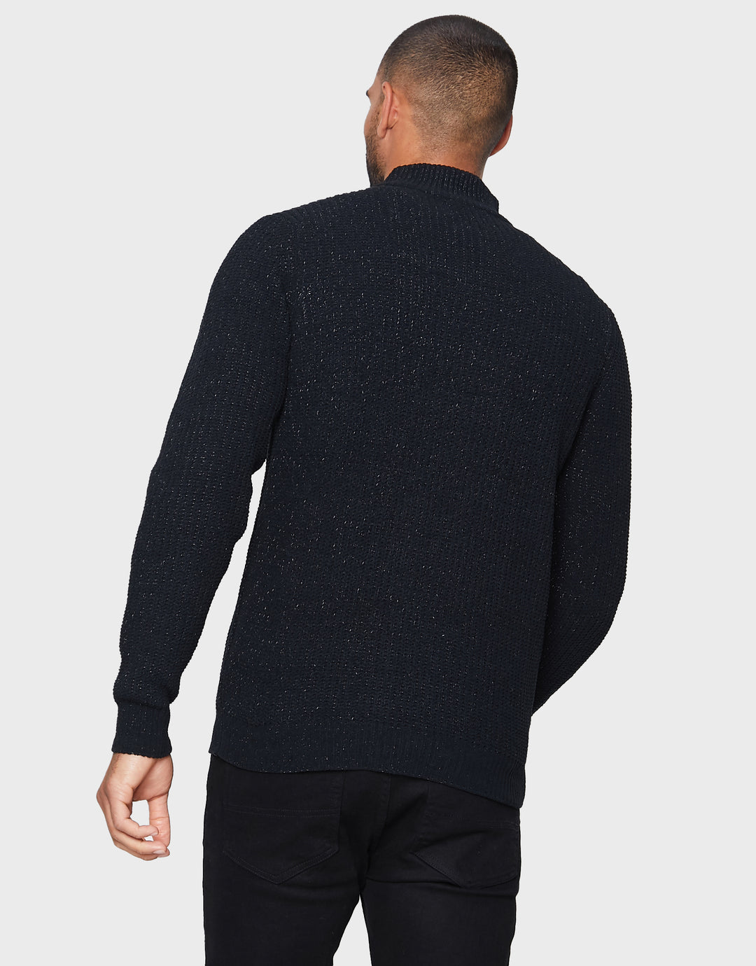 Jet Black Quarter Zip Jumper