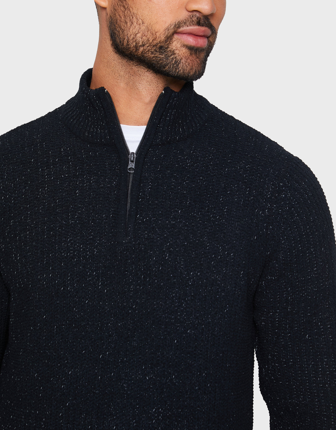 Jet Black Quarter Zip Jumper