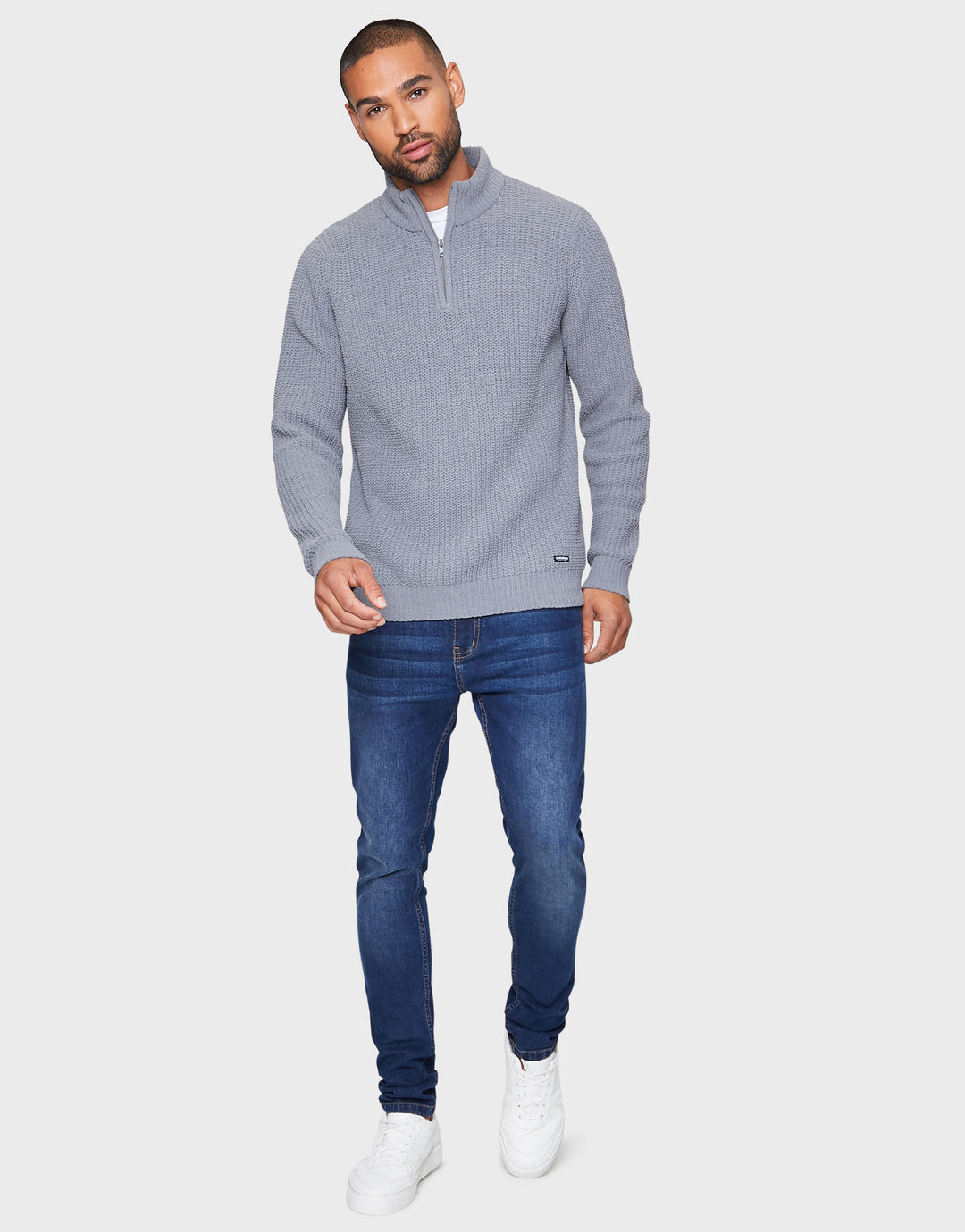 Grey Quarter Zip Jumper