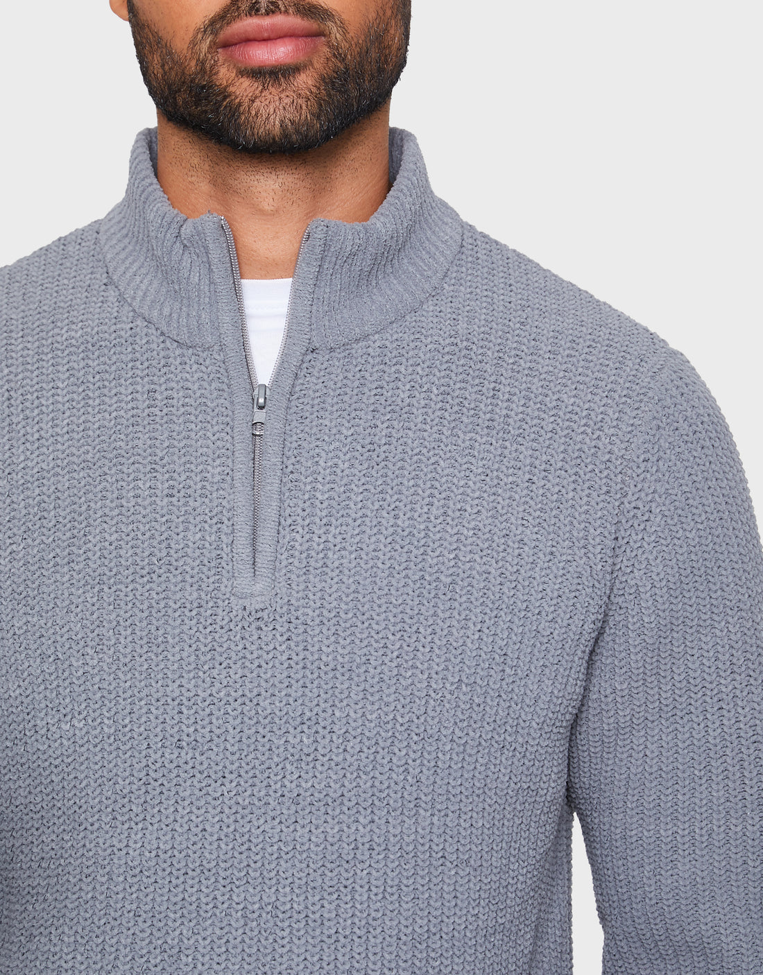 Mens grey quarter zip jumper Clearance