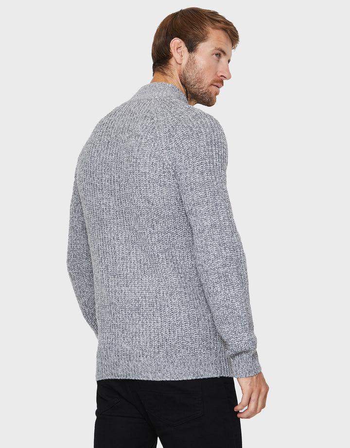 Light Grey Full-Zip Cardigan