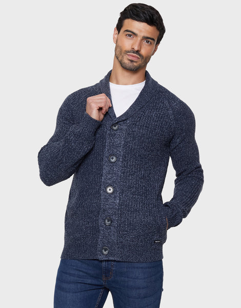 Men's Navy Shawl Cardigan – Threadbare