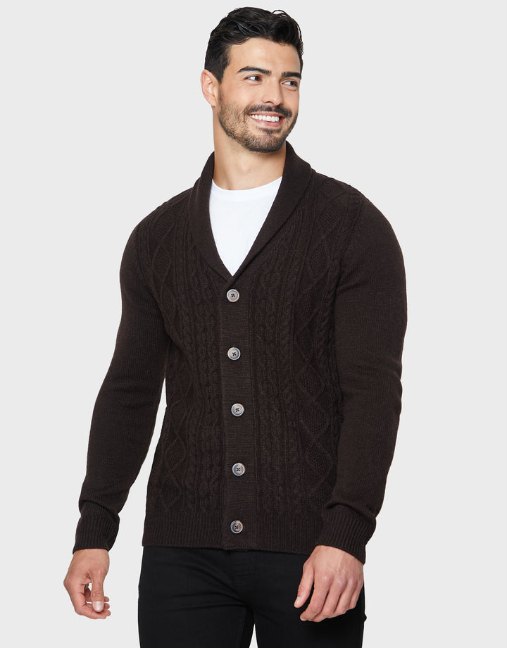 Chocolate Brown Shawl Cardigan