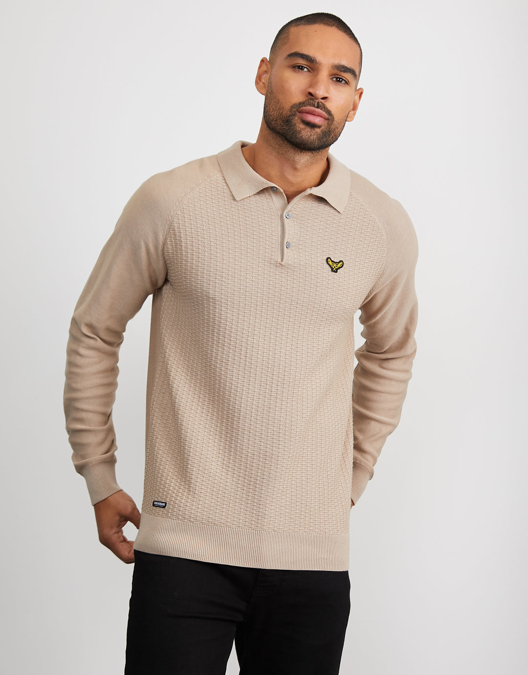Stone Long Sleeve Polo Jumper