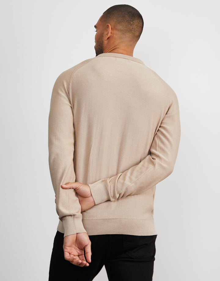 Stone Long Sleeve Polo Jumper