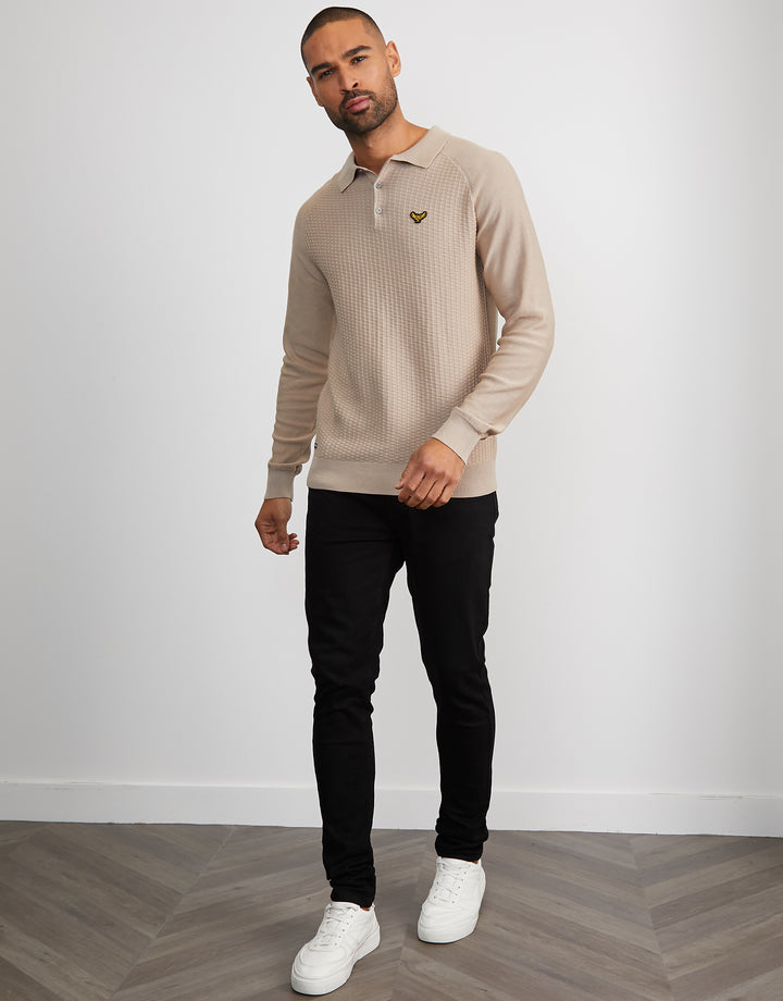 Stone Long Sleeve Polo Jumper