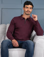 Burgundy Quarter Zip Polo Jumper