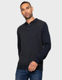 Navy & Charcoal Polo Jumper