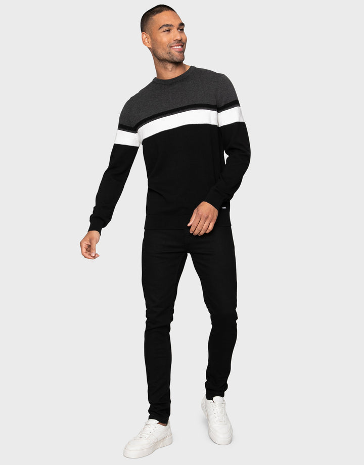 Black Mix Colourblock Jumper