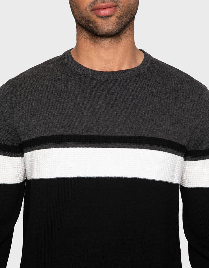 Black Mix Colourblock Jumper