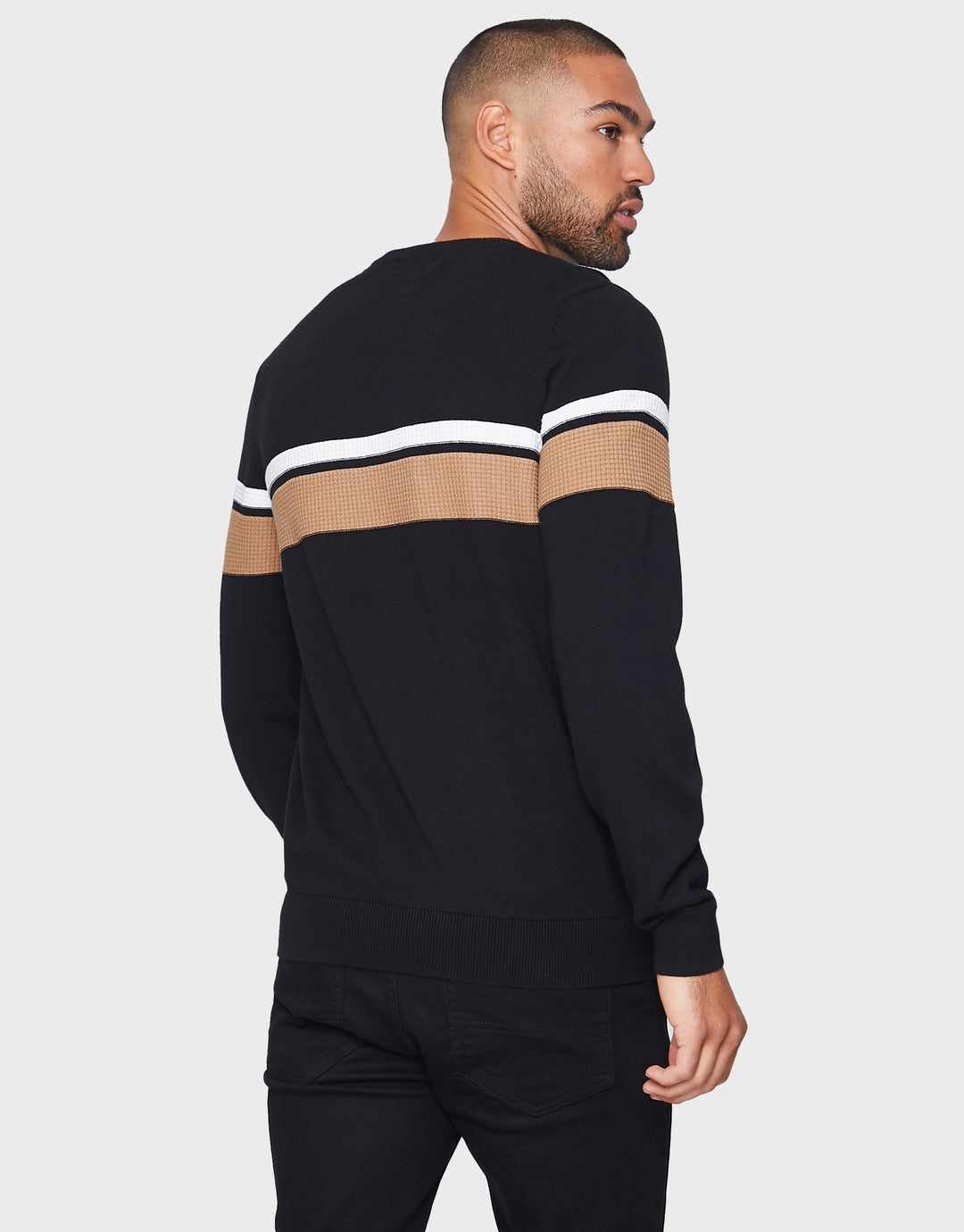 Jet Black Mix Colourblock Jumper