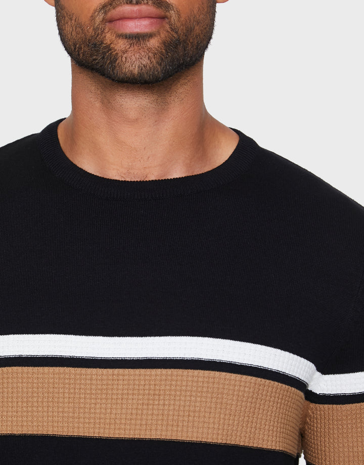 Jet Black Mix Colourblock Jumper