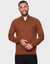 Auburn Brown Quarter Zip Jumper